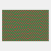 Green & Red Diagonal Lines Inpakpapier Vel (Voorkant 3)
