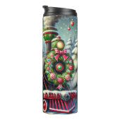 Green Red Festive Train Moonlit Gifts Thermosbeker (Geroteerd rechts)