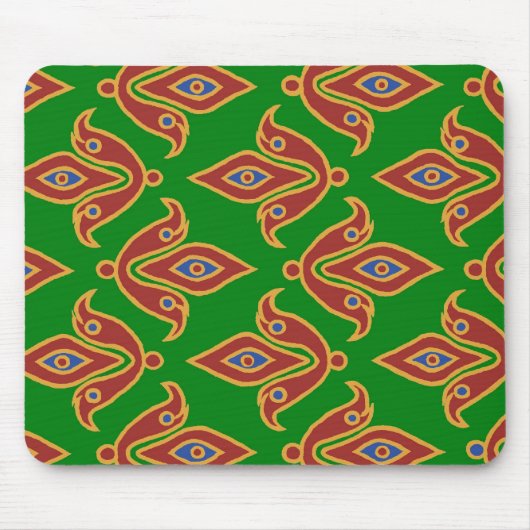 Green, Red, Fleur-de-lys Mousepad Muismat (Voorkant)