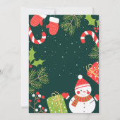 Green Red Funny Cute Kerstparty Kaart (Achterkant)