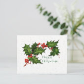Green Red Happy Holly Dagen & White Stars Briefkaart (Staand voorkant)