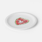 Green Red Heart Watermelon Birthday Papieren Bordje (Gekanteld)