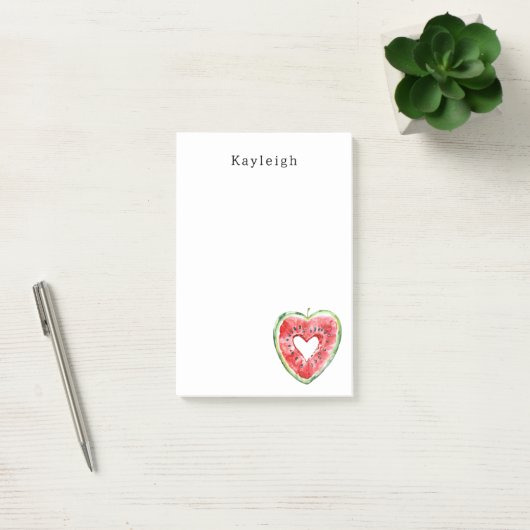 Green Red Heart Watermelon Birthday Post-it® Notes (Kantoor)