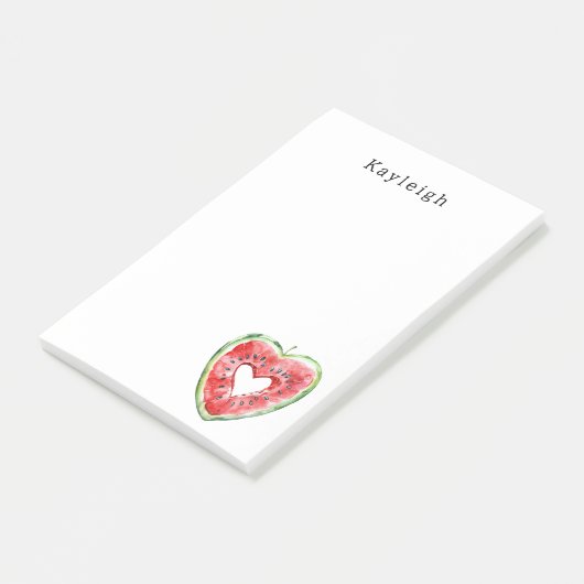 Green Red Heart Watermelon Birthday Post-it® Notes (Schuin)