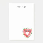 Green Red Heart Watermelon Birthday Post-it® Notes (Voorkant)