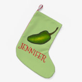 Green Red Hot Jalapeño Pepper Vegetable Veggie Kleine Kerstsok (Voorkant (Hangend))