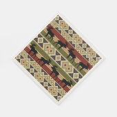 Green Red Ivory Ochre Ethnic Kijk Servet (Hoek)