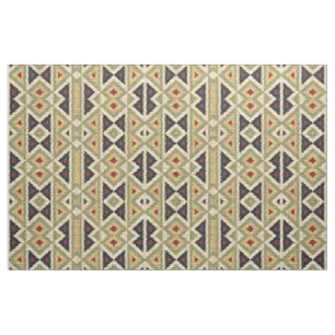 Green Red Ivory Ochre Ethnic Kijk Stof