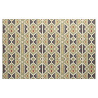 Green Red Ivory Ochre Ethnic Kijk Stof