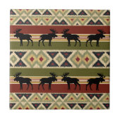 Green Red Ivory Ochre Ethnic Kijk Tegeltje (Voorkant)