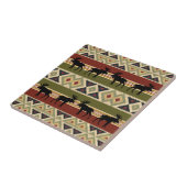 Green Red Ivory Ochre Ethnic Kijk Tegeltje (Zijkant)
