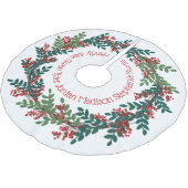 Green Red Kerstmis Wreated Family Names Kerstboom Rok (Gekanteld)