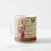 Green Red Merry Christmas Mug Angel Keepsake Gift Koffiemok (Voorkant links)
