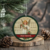 Green Red Merry Christmas Ornament Angel Keepsake