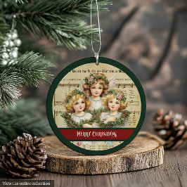 Green Red Merry Christmas Ornament Angel Keepsake
