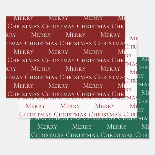 Green Red Merry Christmas Quote Inpakpapier Vel (Set)