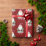 Green Red Merry Christmas Santa Cadeaupapier<br><div class="desc">rood groen vrolijke kerstman</div>