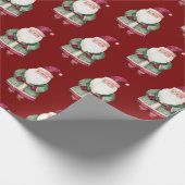 Green Red Merry Christmas Santa Cadeaupapier (Hoek)