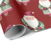 Green Red Merry Christmas Santa Cadeaupapier (Rol Hoek)
