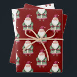 Green Red Merry Christmas Santa Inpakpapier Vel<br><div class="desc">rood groen vrolijke kerstman</div>