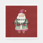 Green Red Merry Christmas Santa Servet (Voorkant)
