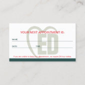 Green Red Modern Formal Branding Dental Visitekaartje (Achterkant)
