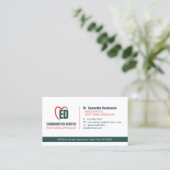 Green Red Modern Formal Branding Dental Visitekaartje (Staand voorkant)