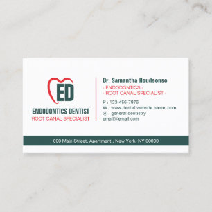 Green Red Modern Formal Branding Dental Visitekaartje