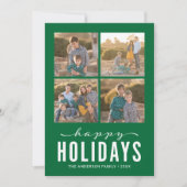 Green Red Modern Prettige feestdagen Photo Collage Feestdagenkaart (Voorkant)