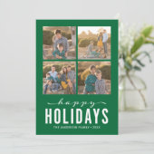 Green Red Modern Prettige feestdagen Photo Collage Feestdagenkaart (Staand voorkant)