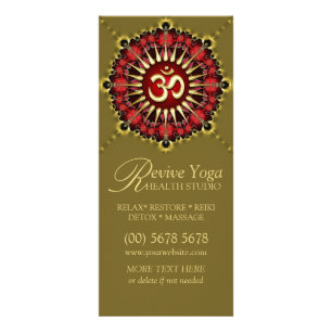 Green Red NewAge Gold OM-Sign Yoga-rackkaarten Reclamekaart