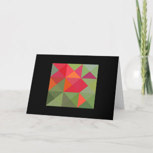 Green Red Oranje Quilt Square Note Kaart
