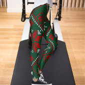Green Red Pattern Ultra Soft Womens Christmas Gift Leggings