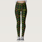Green & Red PatternedFloral Mosaic Women's Legging (Voorkant)