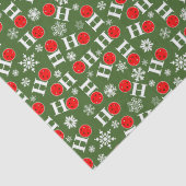 Green Red Pickleball Kerstmis Ho Ho Snowflake Tissuepapier (Detail)