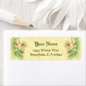 Green Red Pine Editable Holiday Adresetiketten Etiket (Insitu)