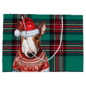 Green Red Plaid Bull Terrier Hondenliefhebber Vaka Groot Cadeauzakje (Achterkant)