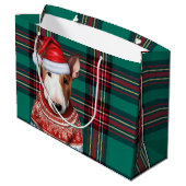 Green Red Plaid Bull Terrier Hondenliefhebber Vaka Groot Cadeauzakje (Achterkant Gekanteld)