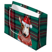Green Red Plaid Bull Terrier Hondenliefhebber Vaka Groot Cadeauzakje (Voorkant Gekanteld)