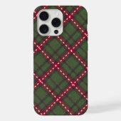 Green & Red Plaid Cozy Christmas Festive iPhone Hoesje (Achterkant)