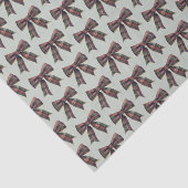 Green Red Plaid Stripes Bows Christmas Tissuepapier (Detail)