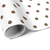 Green Red Polka Dots kerstpapier Cadeaupapier (Rol Hoek)