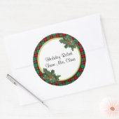 Green Red Pset met Holly Custom Holiday Stickers (Envelop)
