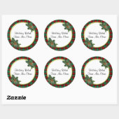 Green Red Pset met Holly Custom Holiday Stickers (Vel)