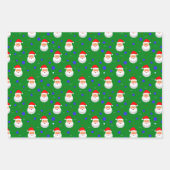 Green Red Santa Claus Joy kerstfeestdag Inpakpapier Vel (Voorkant 3)