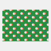 Green Red Santa Claus Joy kerstfeestdag Inpakpapier Vel (Voorkant 2)