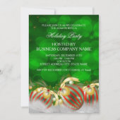 Green Red Silver Gold Holly Baubles Holiday Kaart (Voorkant)