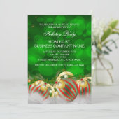 Green Red Silver Gold Holly Baubles Holiday Kaart (Staand voorkant)