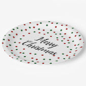 Green Red Stippen kerstfeest Papieren Bordje (Gekanteld)