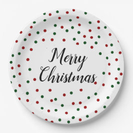 Green Red Stippen kerstfeest Papieren Bordje